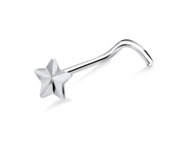 Star Silver Curved Nose Stud NSKB-770